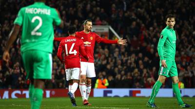 Ibrahimovic hat-trick puts Man United right in the driving seat