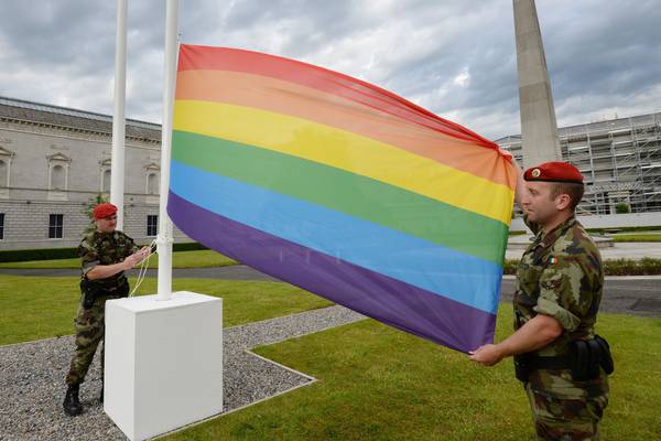 Rainbow flag flying at Leinster House to mark Pride