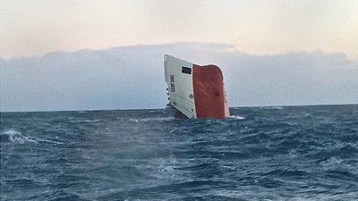 Sunken cargo ship’s crew feared lost off northern Scotland