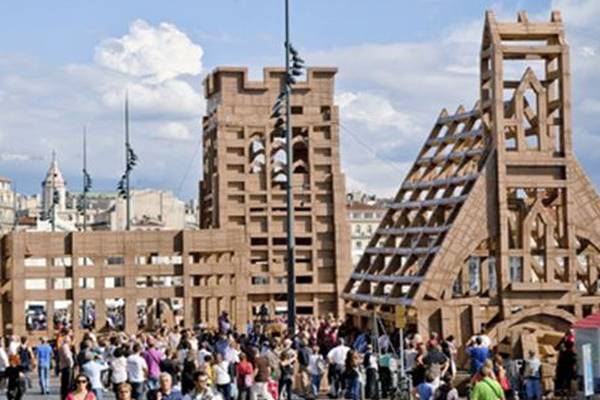 Fancy breaking up a building replica made from 1.5 tonnes of cardboard?