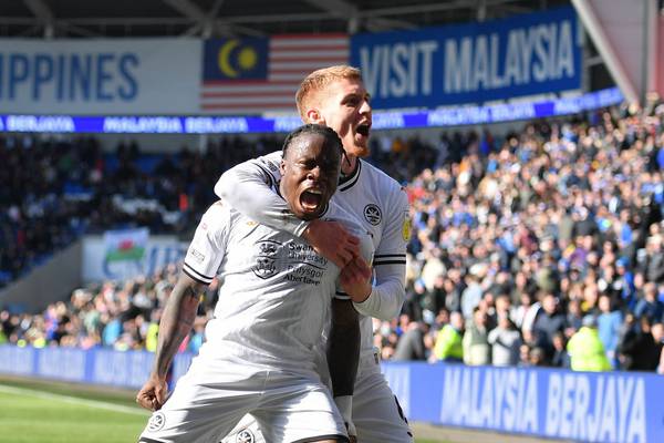 Michael Obafemi double helps Swansea make derby history