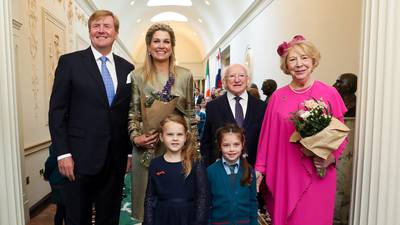Dutch king and queen visit Áras an Uachtaráin as part of State visit to Ireland