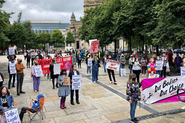 Abortion protests take place in Belfast amid deepening political row