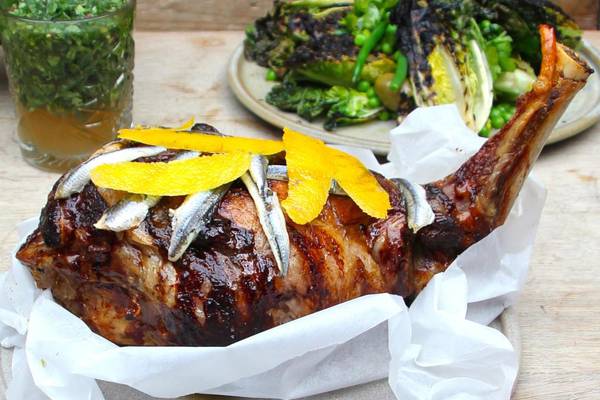 Easter feast: Lemon, rosemary and anchovy lamb with grilled Baby Gem