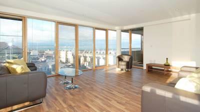 Bright Dún Laoghaire apartment with  views of the big blue
