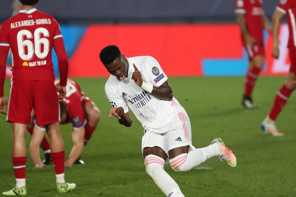 Vinícius Júnior double punishes careless Liverpool as Real Madrid take control