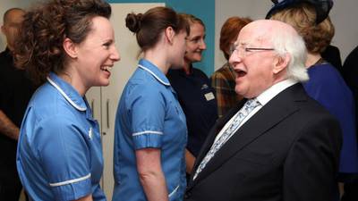 Hospital visit a tonic for proud Irish staff