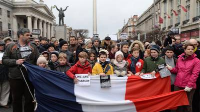 Charlie Hebdo: Solidarity rally in Dublin  over Paris terror attacks