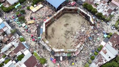 Four killed and 70 injured in partial collapse of bullring in Colombia