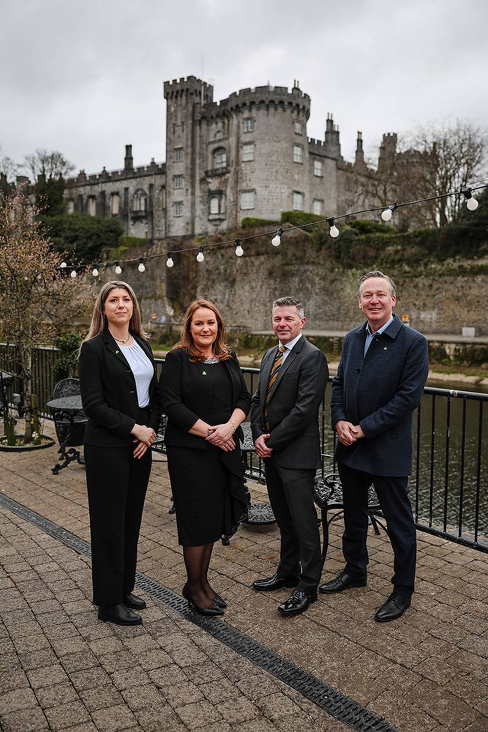 From left: Maria Gagic, project executive and Maeve McConnon department manager, IDA Ireland; Kevin Hogan, head of Ireland fund services and group head of private debt, Aztec Group; and Brian McGee, regional manager, IDA Ireland. Aztec Group announced its expansion into Ireland creating 30 jobs in Kilkenny.  Photograph: Nick O’Keeffe