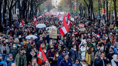 Thousands, some from far-right groups, protest in Vienna against Covid restrictions