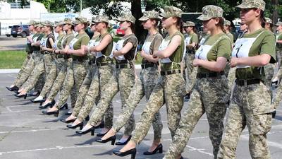 Ukrainian army faces backlash for making women march in heels