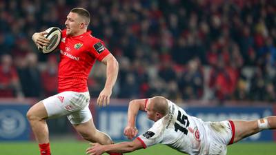 Munster’s outhalf resources dwindle as Hanrahan injured in win over Ulster