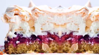 Yotam Ottolenghi and Helen Goh’s Louise cake with plum and coconut