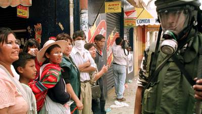 Water war  in Bolivia led eventually to overthrow of entire political order