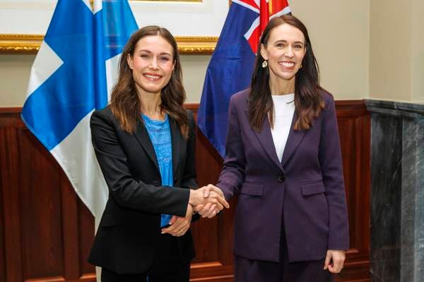 ‘We’re meeting as prime ministers’: Sanna Marin and Jacinda Ardern dismiss reporter’s age and gender question