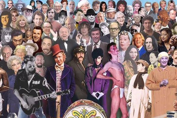 One image pays tribute to  celebrity deaths of 2016