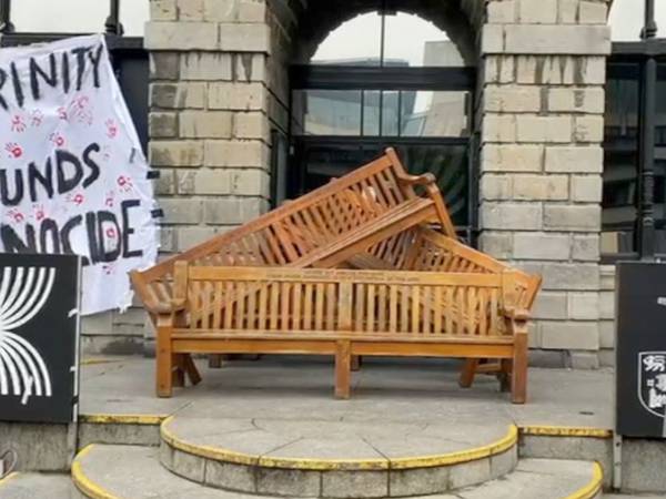 TCD students set up encampment to protest Israel war on Gaza
