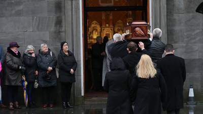 Thousands file past open coffin of Dolores O’Riordan in her native Limerick