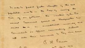 1916 surrender letter to fetch over €1m at auction