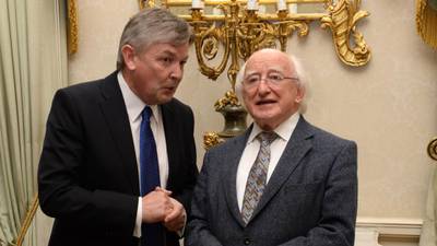 President concerned at lack of State services through  Irish