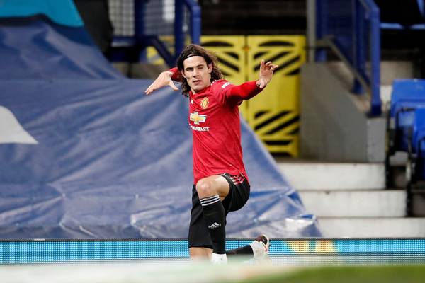 Cavani and Martial set up Manchester derby in semi-finals