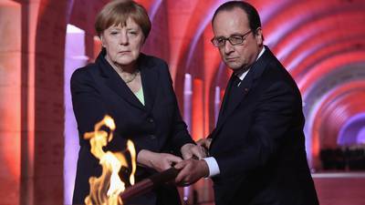 Hollande and Merkel heed lessons of Battle of Verdun