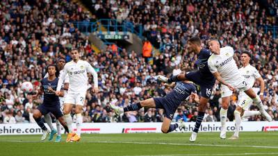 Manchester City put four past Leeds to take top spot right back from Liverpool