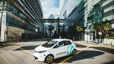 Self-driving taxis pick up passengers in Singapore