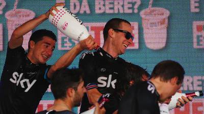 Team Sky claimed victory on stage two’s team time trial in  Giro d’Italia