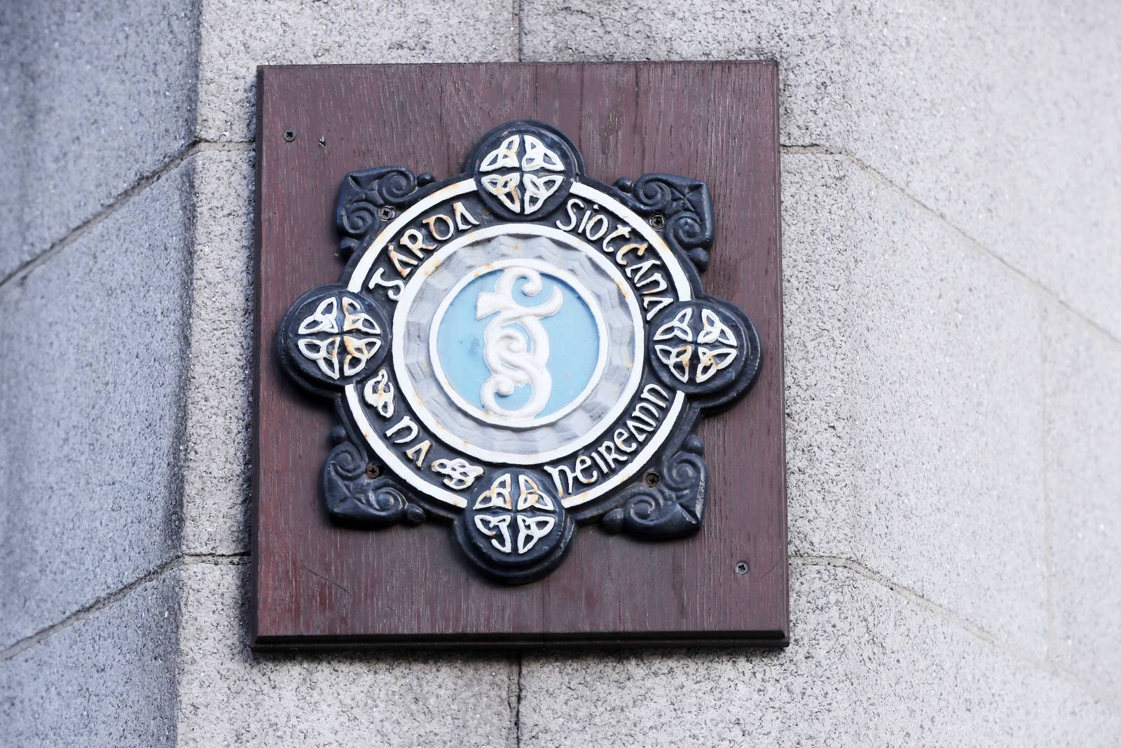 FILE GARDA STOCK

A stock picture of the Garda badge logo on Dublins Searse Street station.  PRESS ASSOCIATION Photo. Picture date: Wednesday January 16, 2019. Photo credit should read: Niall Carson/PA Wire