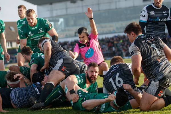 Connacht run in six tries to rout Ospreys at Sportsground
