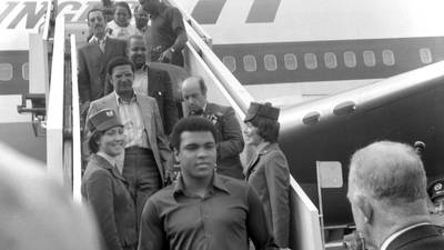 Muhammad Ali arrives for Croke  Park fight