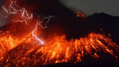 Spectacular sight as Sakurajima volcano erupts in Japan