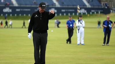 Phil Mickelson’s final day Open charge ended by the Road Hole