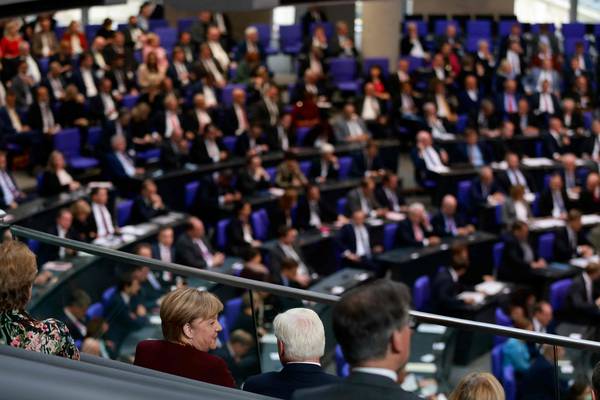 New German Bundestag meets for first time with Merkel as observer