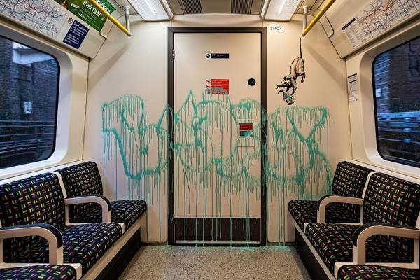Banksy’s coronavirus-related artwork removed from London underground train