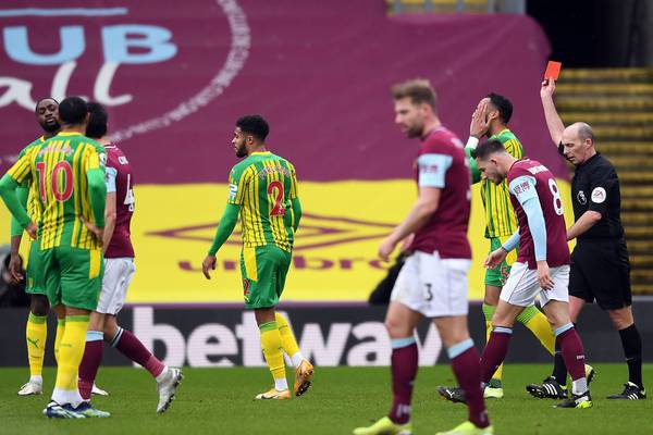 West Brom rue missed chances despite Ajayi red card in draw with Burnley
