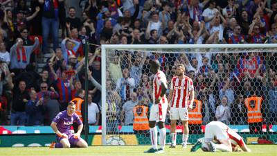 Stoke’s Premier League stay comes to an end with defeat to Palace