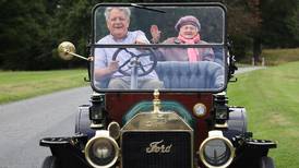 108-year-old woman and 108-year-old car take a jaunt in the park