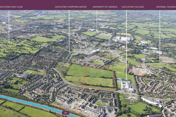 Residential site in Limerick’s Castletroy area asking €6.8m