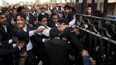 Lawyers clash at Indian court in student sedition case