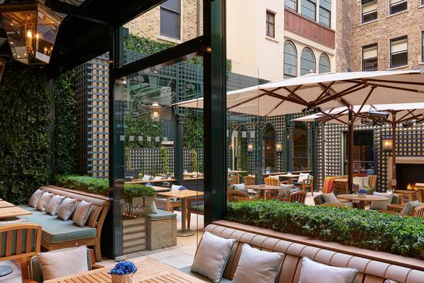 Terrace drinking and dining in a secret garden now open to the public