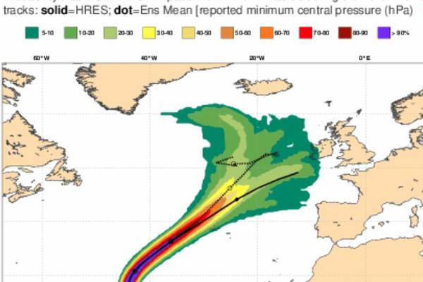Remnants of powerful hurricane Lorenzo could hit Ireland later this week