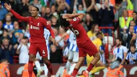 Premier League wrap: Brighton salvage point in six-goal Anfield thriller