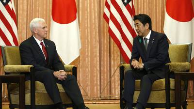 Pence talks on trade in Japan overshadowed by threat of war