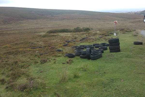 Two hundred tyres dumped in the Dublin Mountains