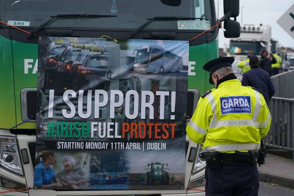 What do the truckers protesting in Dublin want?