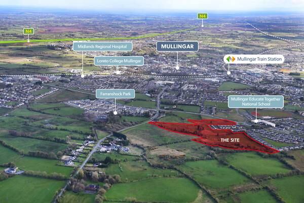 Mullingar land with full planning in place for 207 homes guiding at €4.5m