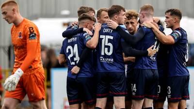 St Patrick’s Athletic held by 10 man Dundalk at Oriel Park